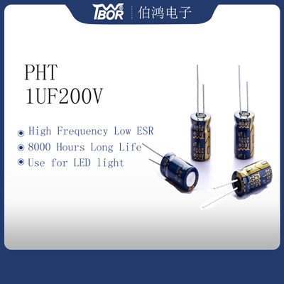 Baixos ESR capacitores eletrolíticos de alumínio de 1UF200V 6.3x11mm 8000 horas