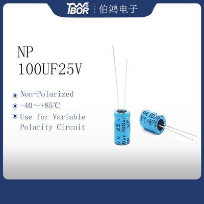 O capacitor 100UF25V eletrolítico bipolar polarizou não o capacitor eletrolítico