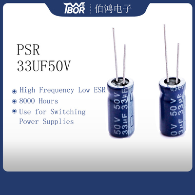 capacitor de alumínio de alta frequência do ESR do capacitor diminuto de 33uf50v 6.3x11 baixo