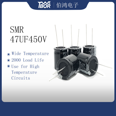 Tipo diminuto tolerância da ligação do radial do capacitor 22X25MM de 47UF 450V de 20%