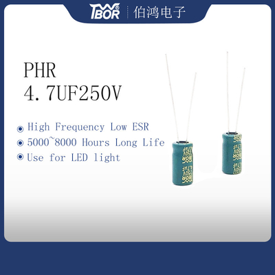 Cilindro 4.7UF 250V Al Electrolytic Capacitor 8x9MM ISO9001