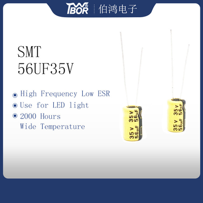 Capacitores eletrolíticos de alta temperatura eletrolíticos de capacitor 6.3x11mm de 56UF35V SMT
