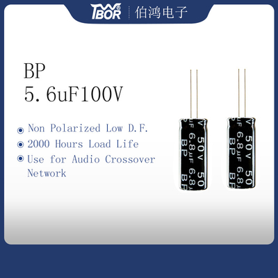 o capacitor do amplificador 5.6uF100V audio de 10x16mm polarizou não baixo D.F.
