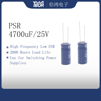 o capacitor eletrolítico do radial de 4700uf 25v 2000 horas carrega 18x40mm