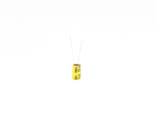 Capacitor de alta temperatura eletrolítico de alumínio amarelo 33UF100V