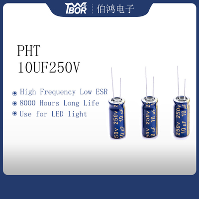 Baixo capacitor eletrolítico de alumínio 10uf250v 8x16mm do ESR