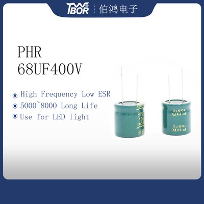68UF400V tipo radial capacitor da luz do diodo emissor de luz