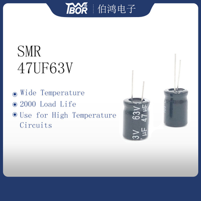 47UF63V grande capacidade eletrolítica de alumínio diminuta dos capacitores 8x12mm