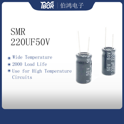Capacitores eletrolíticos de alumínio radiais de SMR 220UF 50V 10X17MM