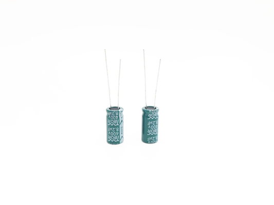 Capacitor eletrolítico radial verde 8.2UF400V 10X20mm TW BOR