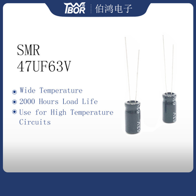 ISO14001 capacitor diminuto 47UF 63V 8X12MM Al Electrolytic Capacitor