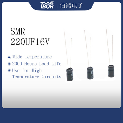 Capacitor diminuto 220UF16V 6.3X11mm da ligação radial