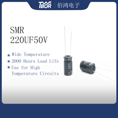 Tipo radial do capacitor diminuto de 220UF50V 10X17mm