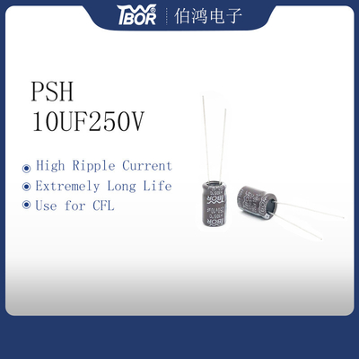 Capacitor eletrolítico de alumínio CFL 10UF 250V de ISO9001 10X13MM