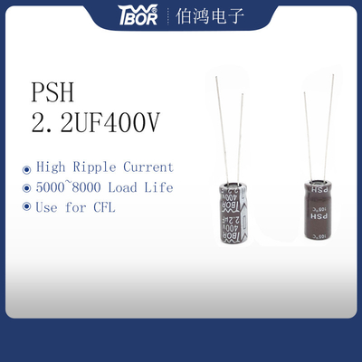 Capacitor eletrônico 2.2UF 400V 10x13mm do inversor do reator de CFL