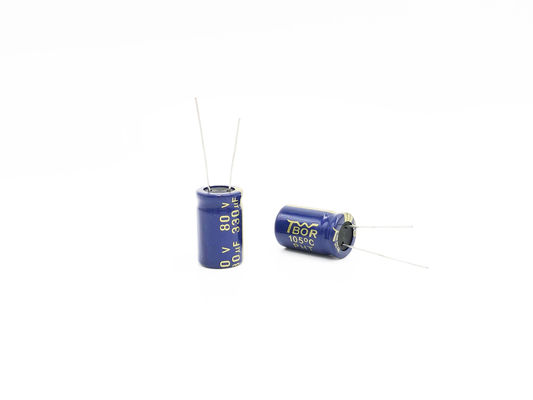 Capacitor eletrolítico de alumínio azul 13X20mm de 330UF 80V 10000 horas de longa vida