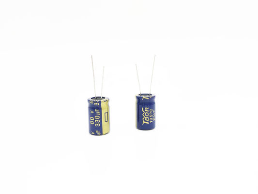Capacitor eletrolítico de alumínio azul 13X20mm de 330UF 80V 10000 horas de longa vida