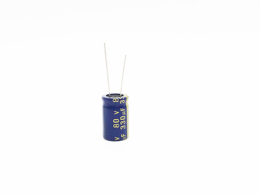 Capacitor eletrolítico de alumínio azul 13X20mm de 330UF 80V 10000 horas de longa vida
