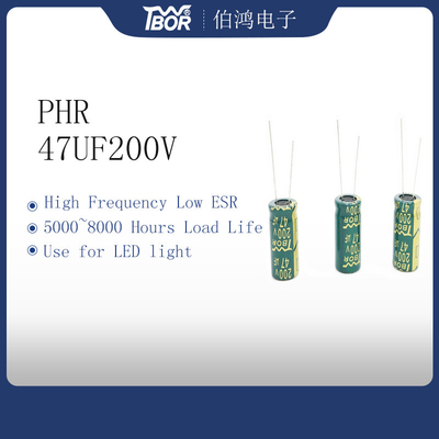 Capacitor 13x16mm do de alta capacidade RAP 47uf 200v para a luz do diodo emissor de luz