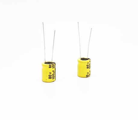 Capacitor eletrolítico 100UF80V 10x13mm da luz do diodo emissor de luz da ligação radial