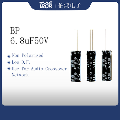 Radial do capacitor 25X25MM do amplificador audio de BP 6.8uF50V para conduzir capacitores eletrolíticos
