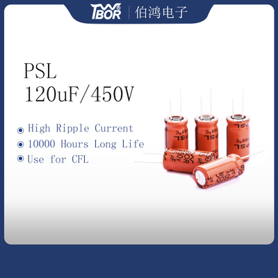 Capacitor eletrolítico de alumínio 120uF450V da laranja 22X45MM CFL