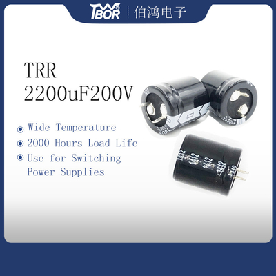 Temperatura larga do capacitor 35x50mm de TRR 2200uF 200V UPS à prova de explosões